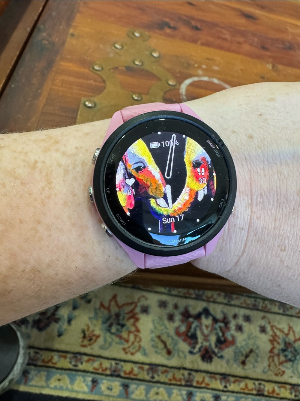 Garmin Forerunner 265S pink and powder gray smartwatch